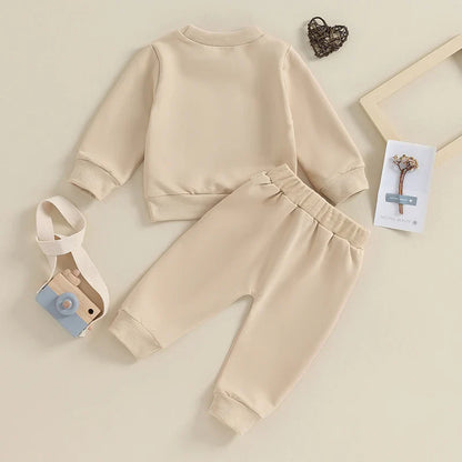 Toddler Baby Boy 2Pcs Fall Winter Outfits Long Sleeve Letter Mama's Boy Crewneck Top Jogger Pants Set