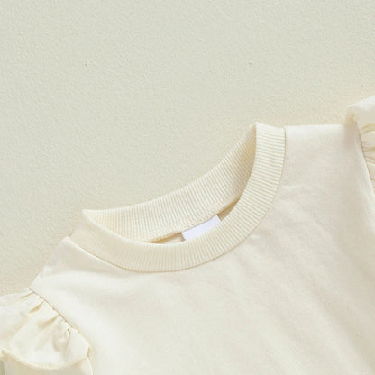 Baby Toddler Girls 2Pcs Outfit Fly Long Sleeve Round Neck Top Floral Flower / Butterfly / Strawberry Print Flared Pants Set