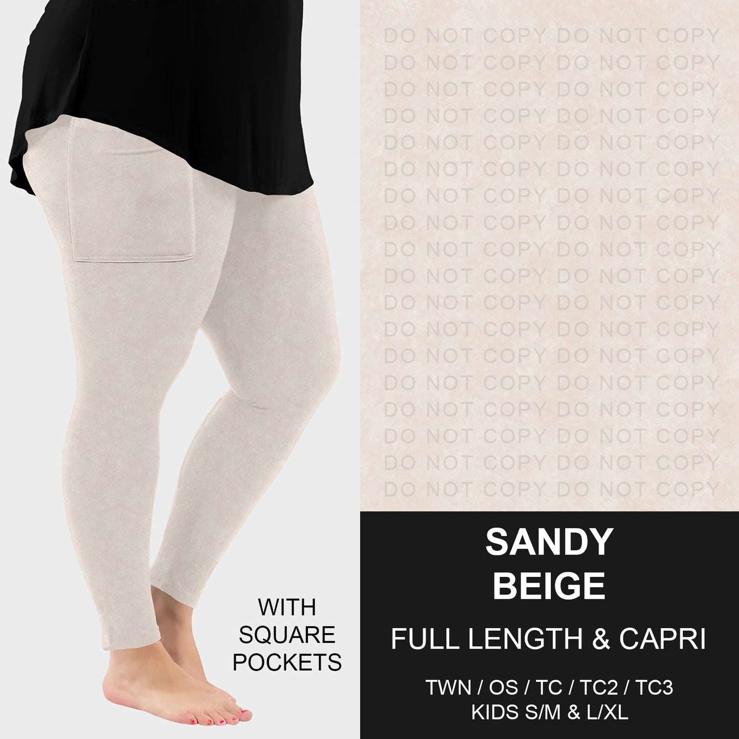 B280 - Preorder Sandy Beige Leggings w/ Pockets (Closes 3/22. ETA: late May)