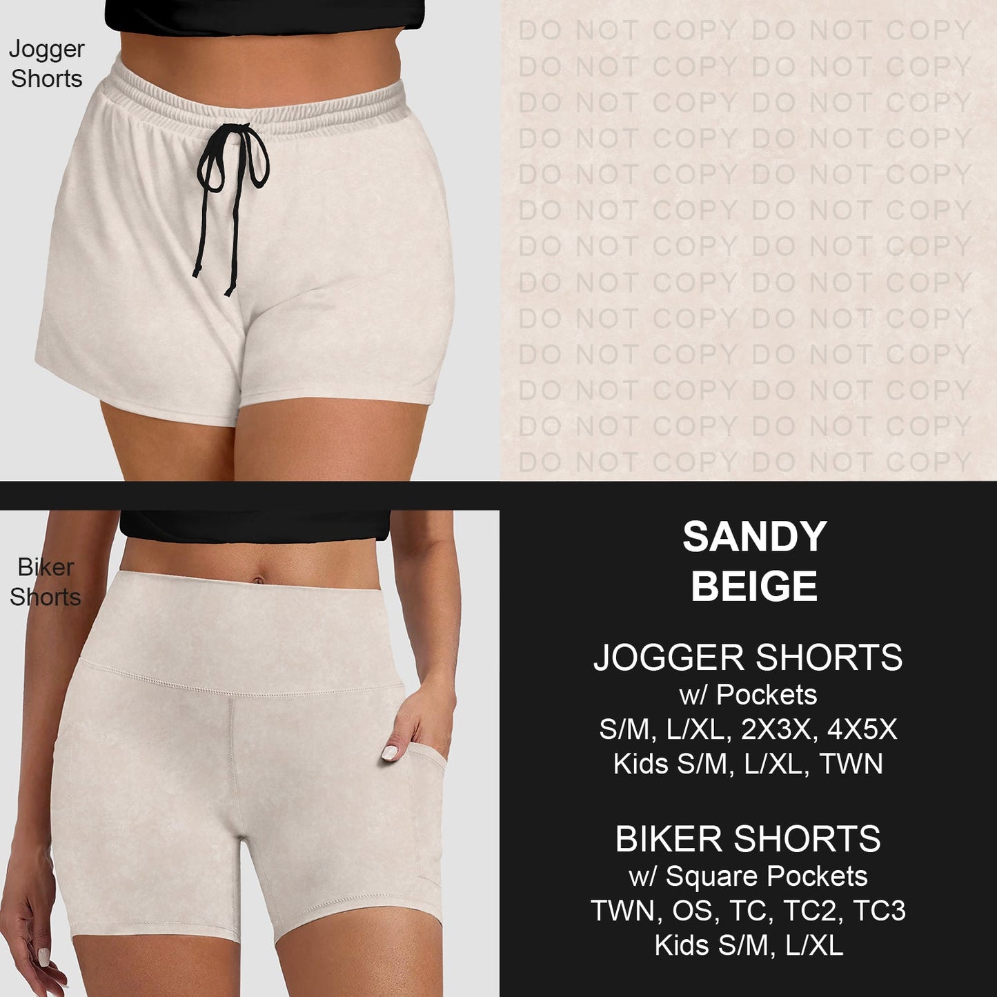 B280 - Preorder Sandy Beige Jogger/Biker Shorts (Closes 3/22. ETA: late May)