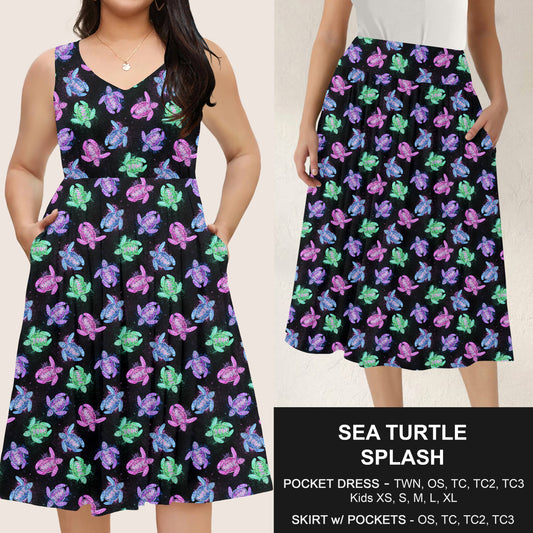 B285 - Preorder Sea Turtle Splash Dress/Skirt with Pockets (Closes 4/15. ETA: mid June)