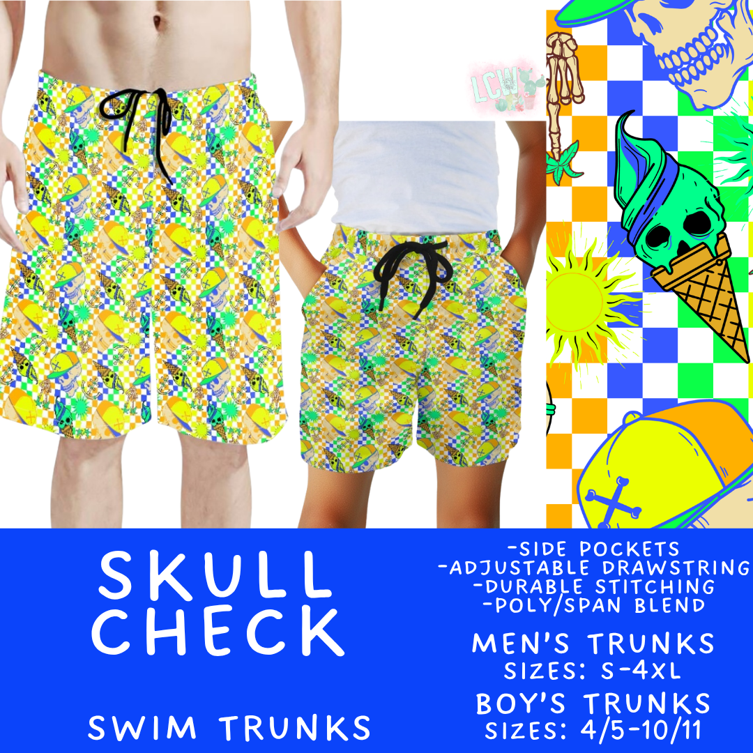 Batch #543 - Pool Party 2 - Closes 6/15 - ETA early/mid August - Skull Check Boys' & Men's Swim Trunks