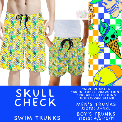 Batch #543 - Pool Party 2 - Closes 6/15 - ETA early/mid August - Skull Check Boys' & Men's Swim Trunks