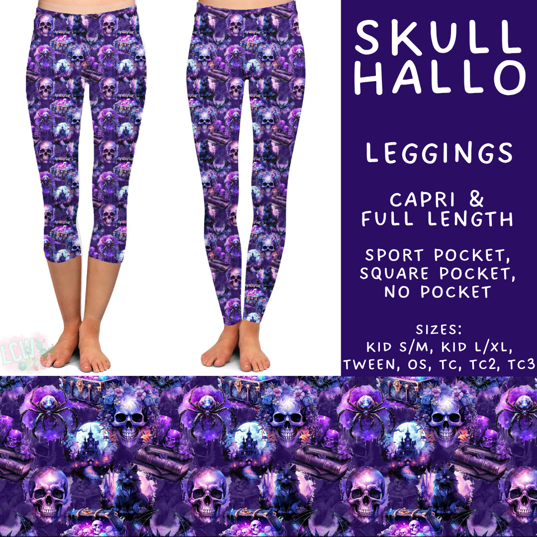 Batch #556 - Halloween 3 - Closes 7/15 - ETA mid Sept - Skull Hallo Full and Capri Length Leggings