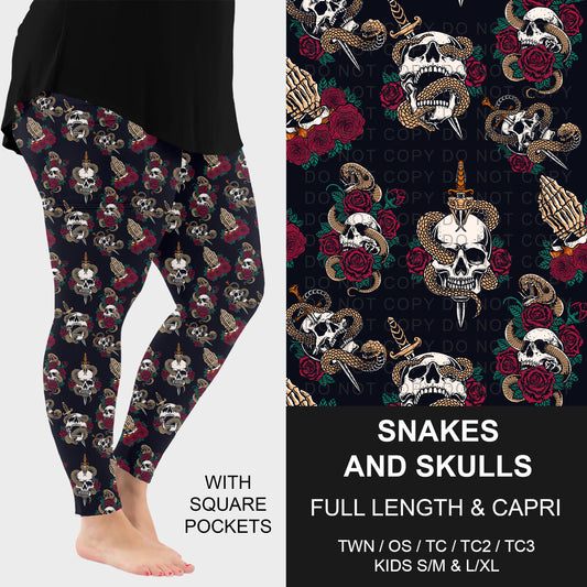 B318 - Preorder Snakes and Skulls Leggings w/ Pockets (Closes 10/25. ETA: late Dec.)