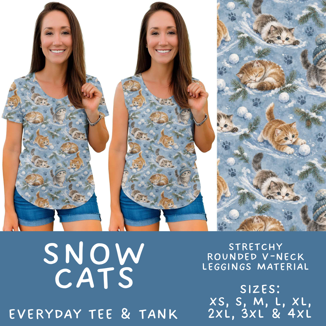 Batch #611 - Winter Collection - Closes 11/9 - ETA early/mid Jan - Snow Cats Everyday Tank & Tee