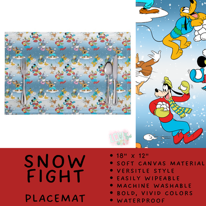 Batch #602 - Table Runners & Placemats - Closes 10/23 - ETA mid Dec - Snow Fight Placemat