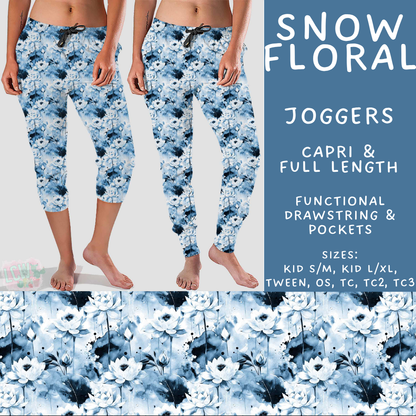 Batch #611 - Winter Collection - Closes 11/9 - ETA early/mid Jan - Snow Floral Full and Capri Length Joggers
