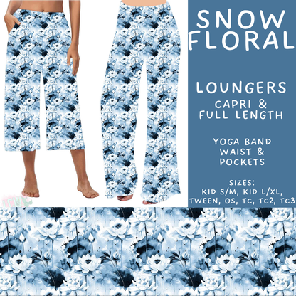 Batch #611 - Winter Collection - Closes 11/9 - ETA early/mid Jan - Snow Floral Capri and Full Length Loungers