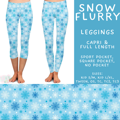 Batch #611 - Winter Collection - Closes 11/9 - ETA early/mid Jan - Snow Flurry Full and Capri Length Leggings