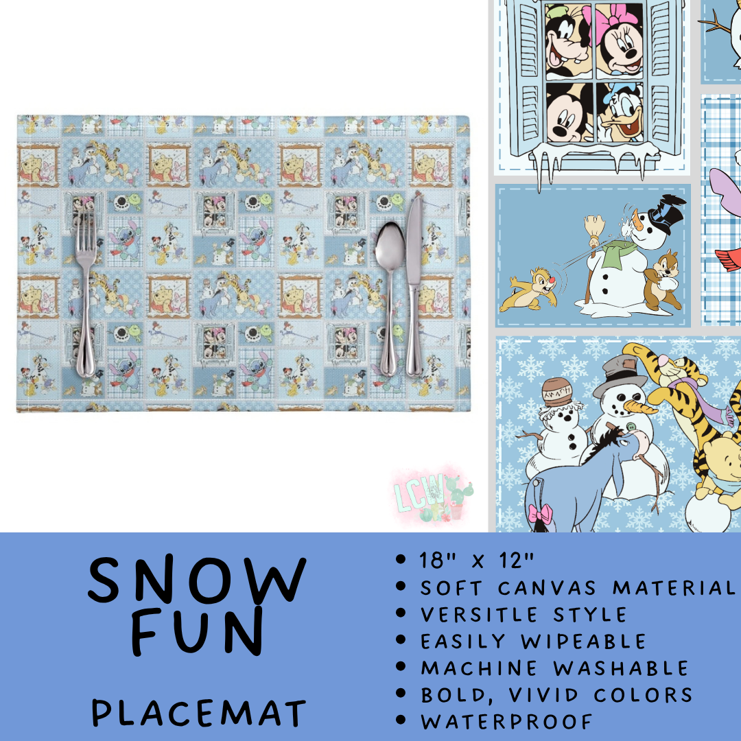 Batch #602 - Table Runners & Placemats - Closes 10/23 - ETA mid Dec - Snow Fun Placemat