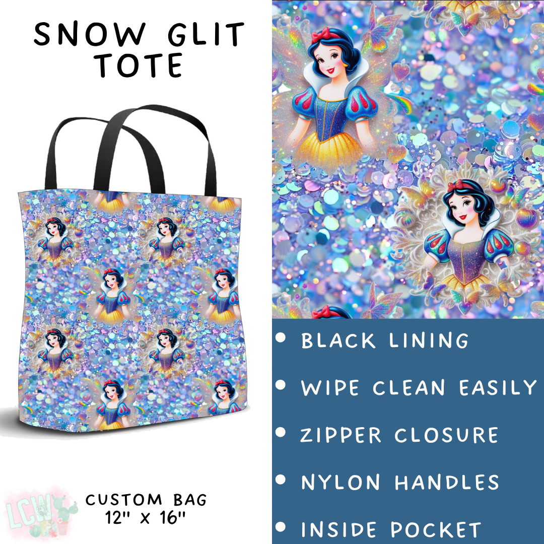 Batch #557 - Princess Glitter - Closes 7/17 - ETA mid Sept - Snow Glit Tote