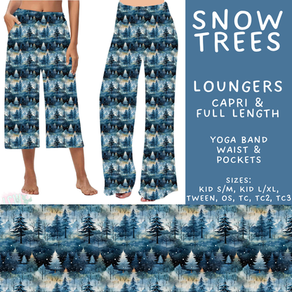 Batch #611 - Winter Collection - Closes 11/9 - ETA early/mid Jan - Snow Trees Capri and Full Length Loungers