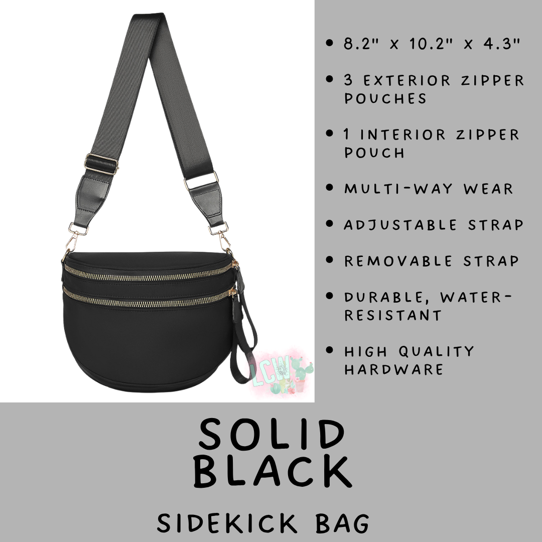 Batch #577 - Sidekick Bag - Closes 8/28 - ETA early/mid October - Solid Black Sidekick Bag