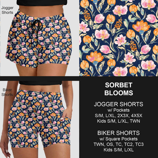 B281 - Preorder Sorbet Blooms Jogger/Biker Shorts (Closes 3/25. ETA: early June)