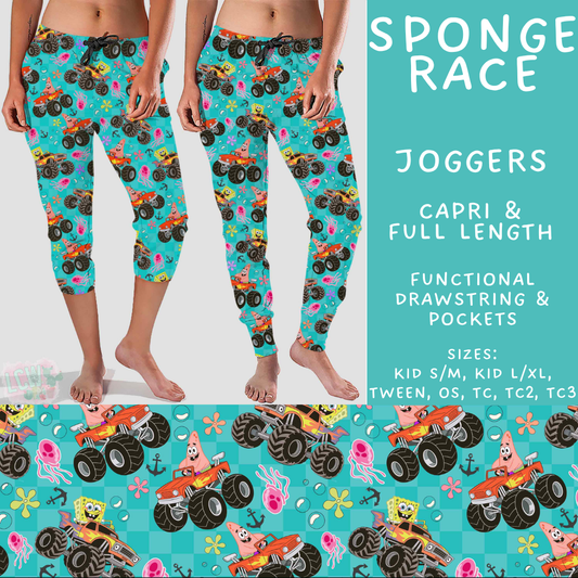 Batch #531 - Cool Characters 15 - Closes 5/18 - ETA late July - Sponge Race Full and Capri Length Joggers