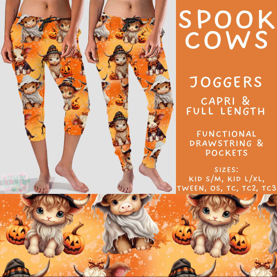 Batch #560 - Halloween 4 - Closes 7/26 - ETA late Sept - Spook Cows Full and Capri Length Joggers