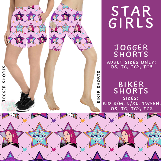 Batch #531 - Cool Characters 15 - Closes 5/18 - ETA late July - Star Girls Biker & Jogger Shorts