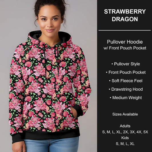 B266 - Preorder Strawberry Dragon Pullover Hoodie (Closes 12/17. ETA late Feb.)
