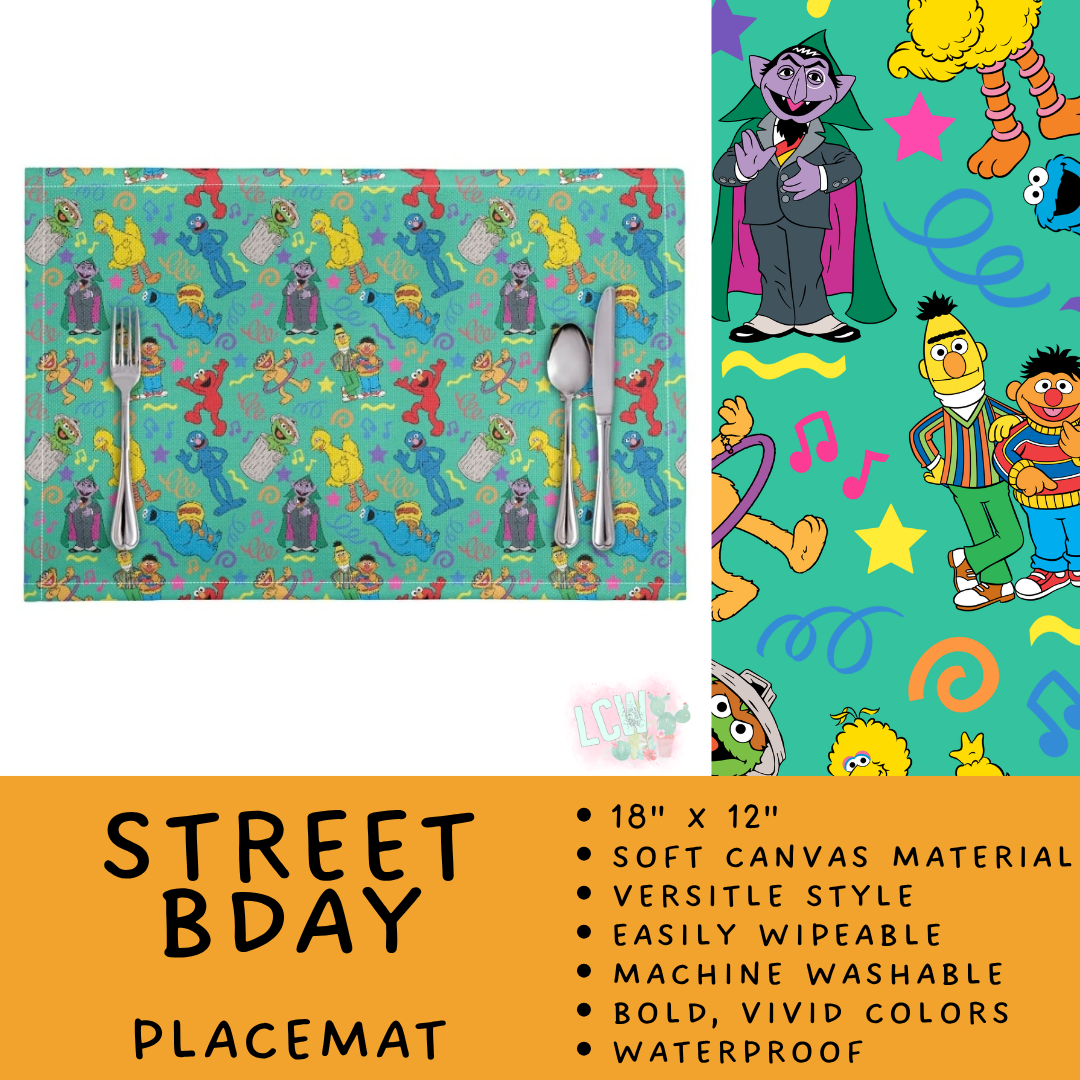 Batch #602 - Table Runners & Placemats - Closes 10/23 - ETA mid Dec - Street Bday Placemat