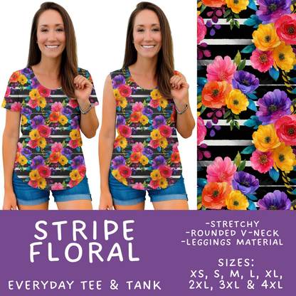 Batch #561 - June Request Run - Closes 7/27 - ETA late Sept - Stripe Floral Everyday Tank & Tee