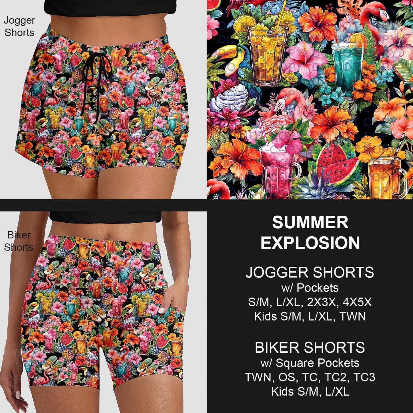 B281 - Preorder Summer Explosion Jogger/Biker Shorts (Closes 3/25. ETA: early June)
