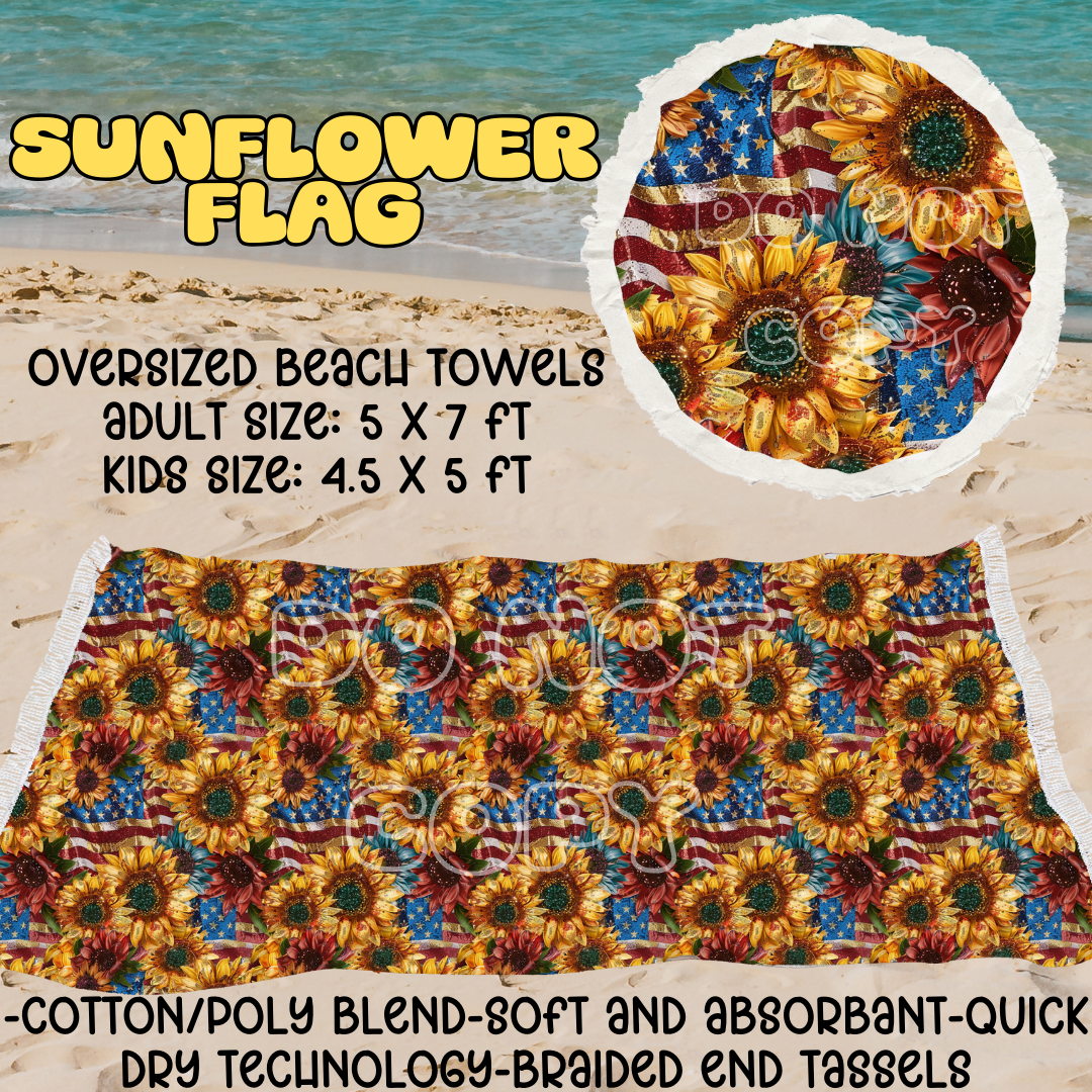 Sunflower Flag -OVERSIZED BEACH TOWEL 6-PREORDER CLOSING 3/20