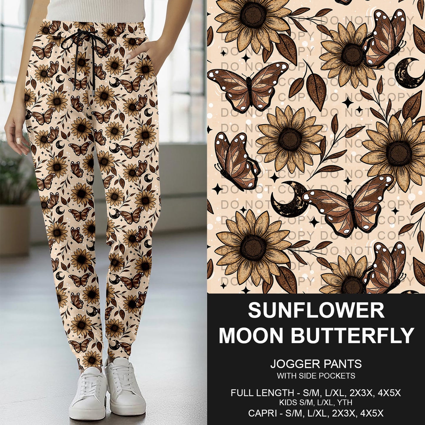 B277 - Preorder Sunflower Moon Butterfly Joggers (Closes 3/08. ETA: mid May)