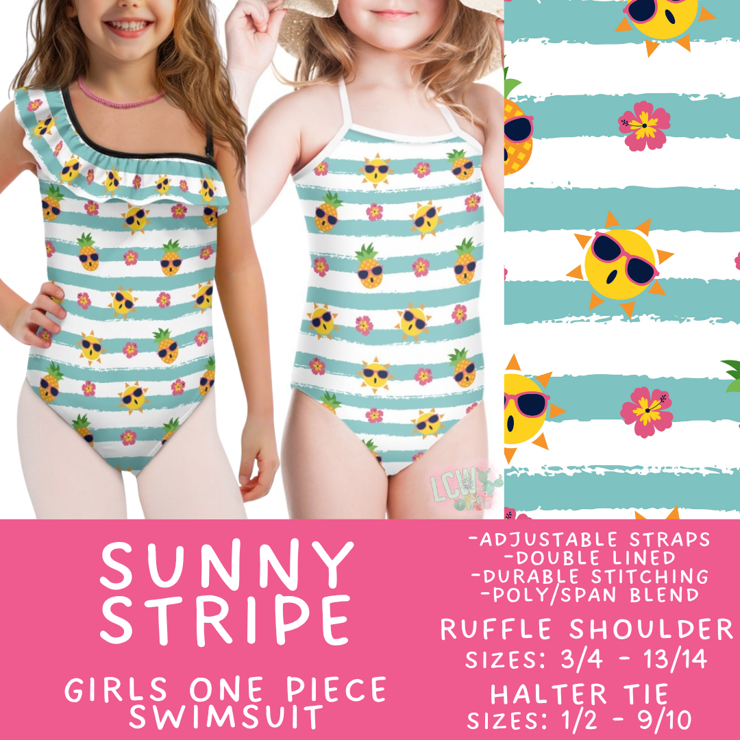 Batch #543 - Pool Party 2 - Closes 6/15 - ETA early/mid August - Sunny Stripe Girl's Swimsuit