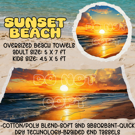 Sunset Beach -OVERSIZED BEACH TOWEL 6-PREORDER CLOSING 3/20