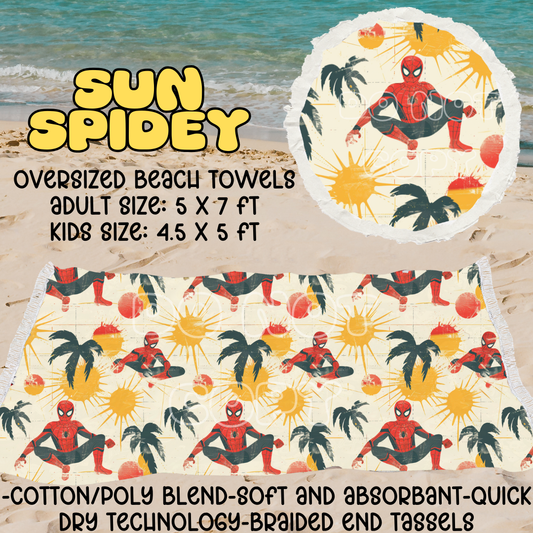 Sun Spidey -OVERSIZED BEACH TOWEL 6-PREORDER CLOSING 3/20