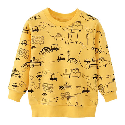2-7Y Toddler Kids Sweatshirts Clothes Autumn Tops Rainbow Panda Car Pineapple Styles