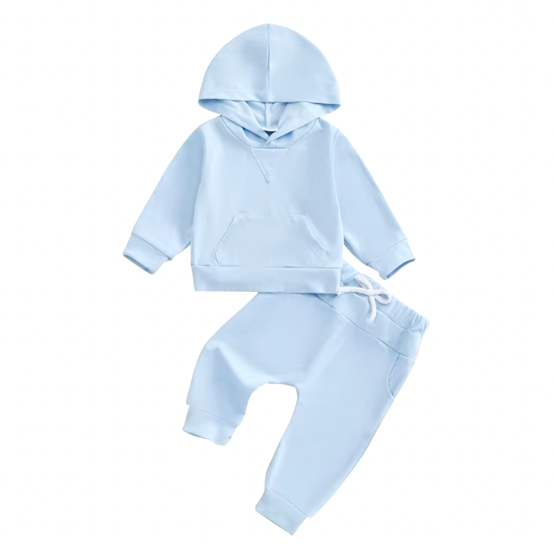 Blue Solid Lounge Set