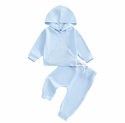 Blue Solid Lounge Set