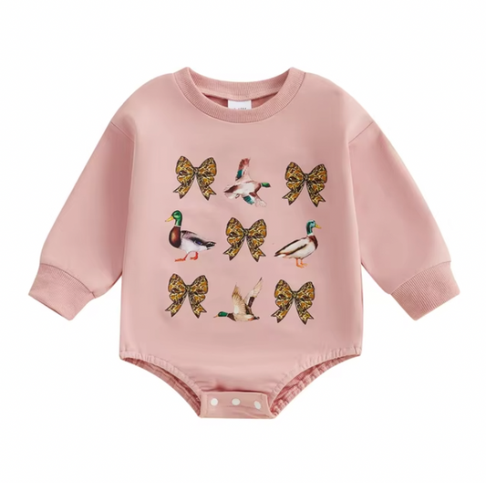Pink Bow Duck Romper