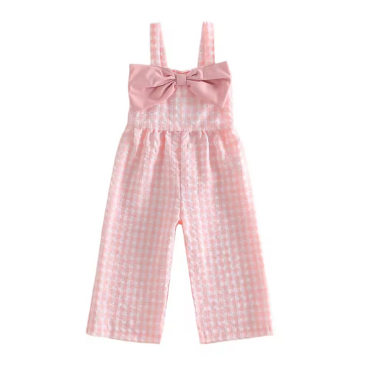 Pink Gingham Bow Jumper