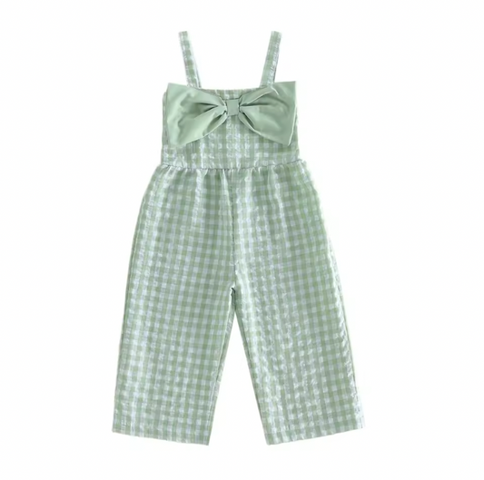 Green Gingham Bow Jumper