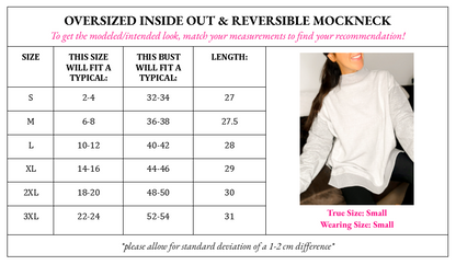 Oversized Inside Out and Reversible Mockneck Sweatshirt