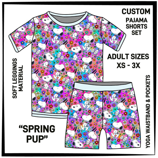 PS1S - Spring Pup Pajamas Top & Shorts Set - Preorder Closing 7/1 ETA: Late Aug