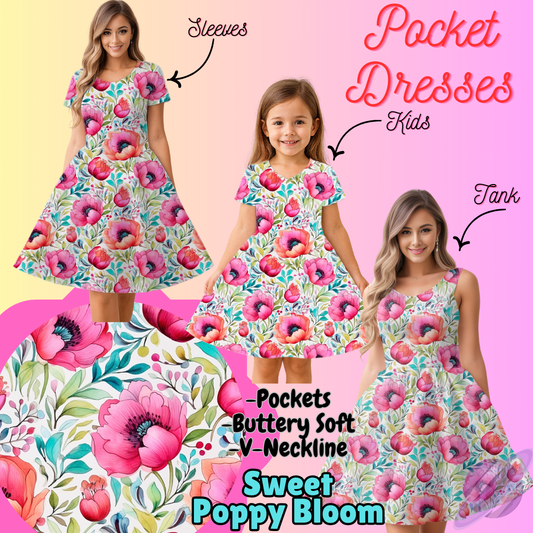 SWEET POPPY BLOOM-POCKET DRESS PREORDER-CLOSING 3/16