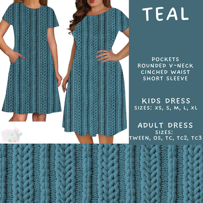 Batch #596 - Sweater Weather - Closes 10/9 - ETA early Dec - Teal Adult & Kids Dresses