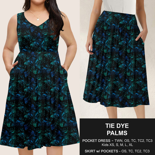 B285 - Preorder Tie Dye Palms Dress/Skirt with Pockets (Closes 4/15. ETA: mid June)