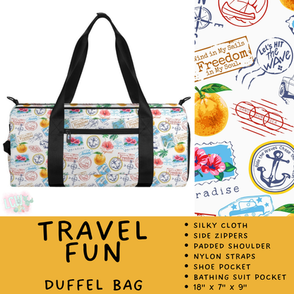 Batch #609 - Travel Collection 2 - Closes 11/6 - ETA early Jan - Travel Fun Duffel Bag