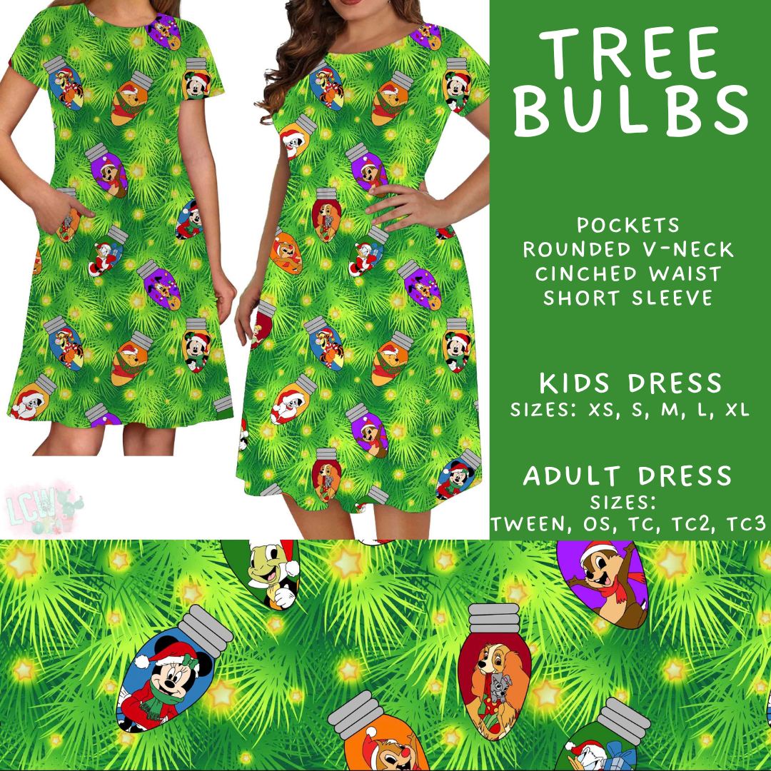 Batch #598 - Magical Character Christmas 2 - Closes 10/14 - ETA early Dec - Tree Bulbs Adult & Kids Dresses