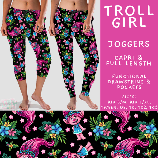 Batch #531 - Cool Characters 15 - Closes 5/18 - ETA late July - Troll Girl Full and Capri Length Joggers