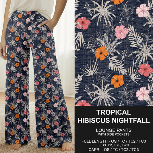 B288 - Preorder Tropical Hibiscus Nightfall Lounge Pants (Closes 5/03. ETA: early July)