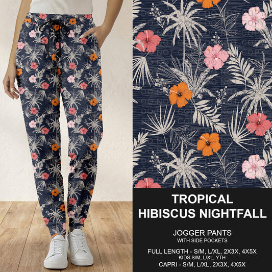 B288 - Preorder Tropical Hibiscus Nightfall Joggers (Closes 5/03. ETA: early July)