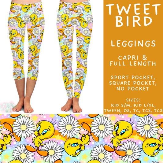 Batch #506 - Cool Characters 13 - Closes 3/20 - ETA late May - Tweet Bird Full and Capri Length Leggings