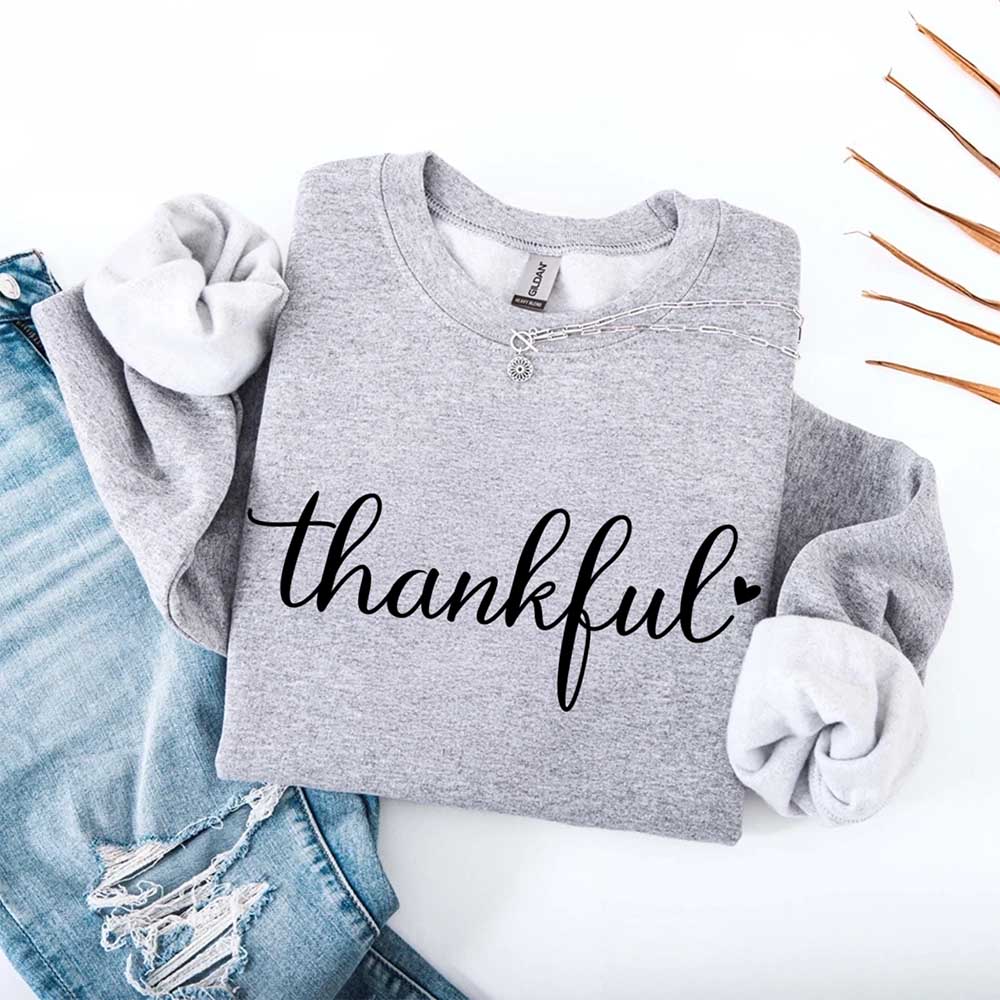 Thankful Sweatshirt for Women - Cozy Thanksgiving Gift Sweater