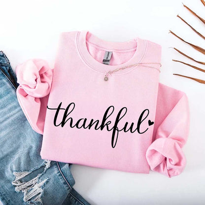 Thankful Sweatshirt for Women - Cozy Thanksgiving Gift Sweater
